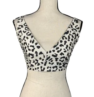 Aerie X-Large Scoop Swim Bikini Top Leopard Print Adjustable Strap Stretch Lined thumbnail 1