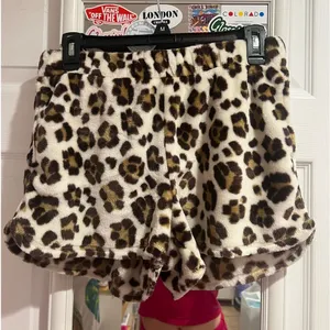 aerie fuzzy cheetah print pj shorts thumbnail 1