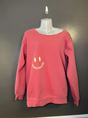 Beach Bum Surf Co Sweatshirt Womens Medium Pink Call Me When Bridge Graphic thumbnail 2