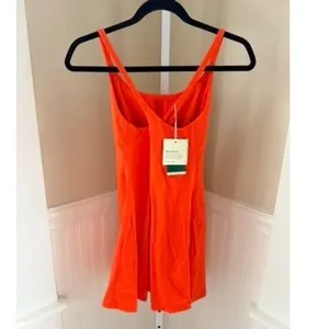 NWT Halara Crisscross Back Active Dress with Built-in Bra & Shorts Orange XS thumbnail 2