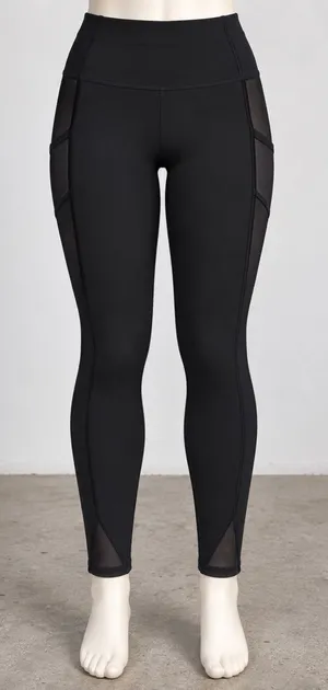 Lululemon Black Mesh Detail Leggings 29” Inseam Size 6 thumbnail 1