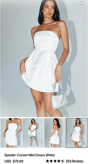 Princess Polly Spader Corset Mini Dress White thumbnail 5
