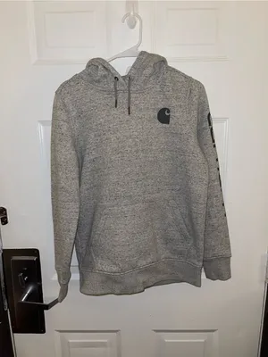 Like New Carhartt Gray Logo Hoodie Sweatshirt - Small, 4-6 thumbnail 1