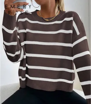 SheIn Striped Crop Sweater thumbnail 1