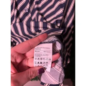 United Colors Of Benetton Blue and White Striped Button Down Top Sz XS thumbnail 4