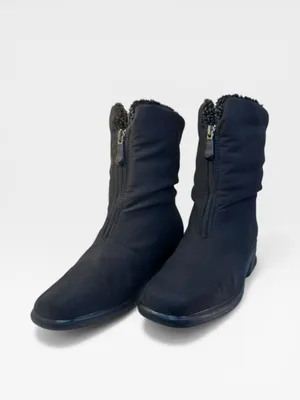 Toe Warmers Black Fleece Lined Front Zip Ankle Winter Boots Women's Size 8 thumbnail 4