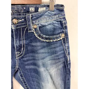 Miss Me Jeans MP7273T Mid Rise Straight Leg Women's 27 x 31 Inseam Western Y2K thumbnail 10