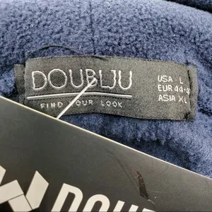 Doublju Fitted Zip-Up Hooded Moto Vest Blue NEW thumbnail 12
