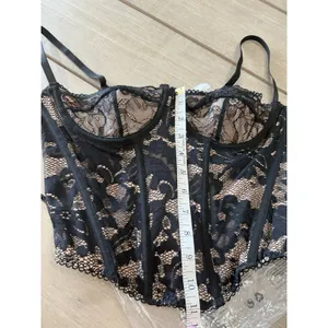 Unbranded Boned Corset‎ Top Shaping Outerwear Push Up Festival Lace Bustier Top thumbnail 3