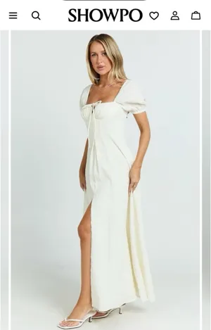 NWT SHOWPO Off White maxi dress size 6 thumbnail 2