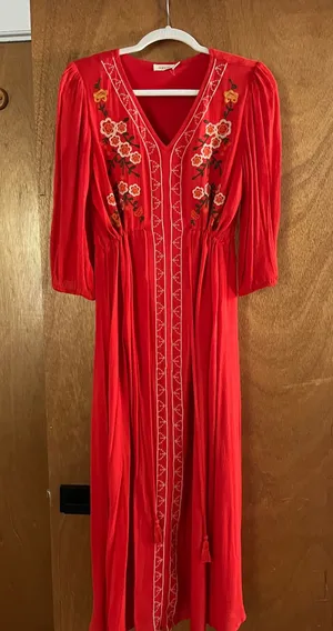 Roolee floral red maxi dress  thumbnail 1