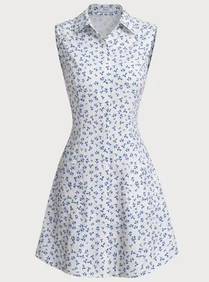 RIHOAS Blue Floral Pocket Sleeveless Mini Dress L thumbnail 5