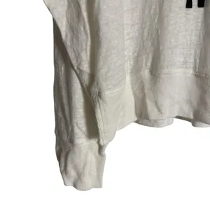 Isabel Marant White 100% Linen Graphic Logo Long Sleeve Knit Shirt Size Medium thumbnail 6