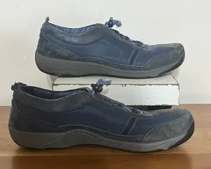 Dansko Elise Navy Blue Leather Mesh Bungee Lace Walking Shoes Womens Size‎ 38 thumbnail 1