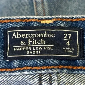 Abercrombie & Fitch Harper Low Rise Distressed Frayed Denim Jean Shorts Size 4 thumbnail 4