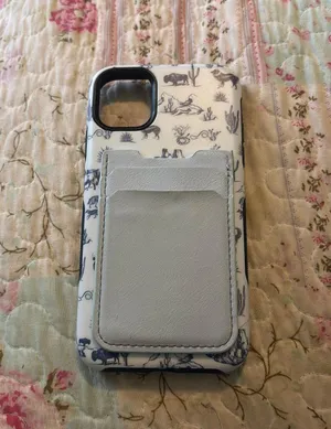 Casely iPhone 11 case with blue phone wallet thumbnail 1