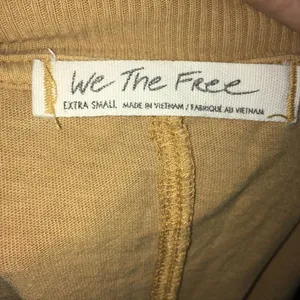 We the Free mustard colored crop oversized top with embroidered flowers thumbnail 4