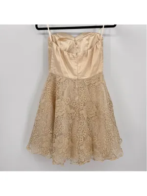 Gold Convertible Formal Dress Chi Chi London Applique Rose Floral Rhinestones 6 thumbnail 2