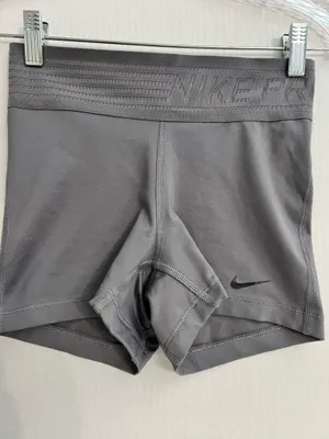 Nike Pro Dri Fit Ladies Gray Athletic Shorts thumbnail 1