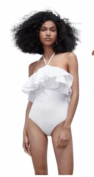ZARA Ruffle Bodysuit thumbnail 1