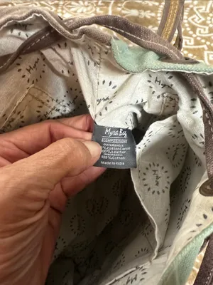 Myra Bag Teal, Brown & Cream Floral Flap Backpack thumbnail 9