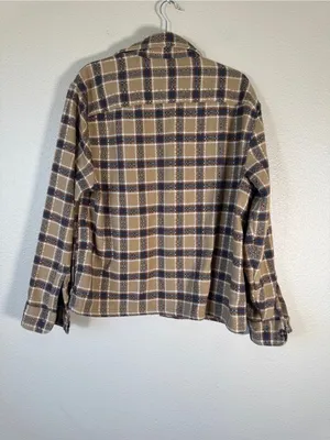 Abercrombie & Fitch Brown Plaid Shirt Jacket Womens S Fall Grunge Shacket thumbnail 2
