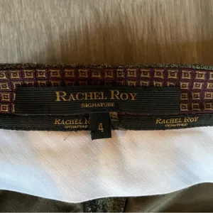 Rachel Roy Olive Wool Blend Shimmer Straight Leg Pants Size 4 thumbnail 6