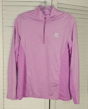 Peter Millar Womens Pink‎ Suncomfort Long Sleeve 1/4 Zip Golf Pullover Medium thumbnail 1