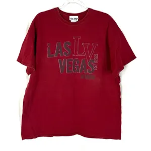 The Strip Las Vegas Graphic Tee Short Sleeve Red 100% Cotton Unisex XL thumbnail 1