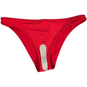 Aerie Red OG Cheeky Bikini Bottom Womens Medium NWT Solid‎ Low Rise Swimwear thumbnail 4