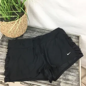 Nike SET Black Side Ruched Dri-Fit Sport Shorts & Racerback Top M L thumbnail 3