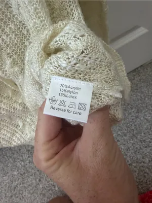 Belldini Open Knit Cable Cardigan Sweater V-Neck Gold Button Cream Ivory thumbnail 4
