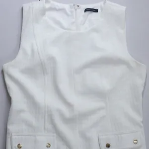 Tommy Hilfiger Shift‎ Dress 8 White Textured Pique Pocket Sleeveless Mod Preppy thumbnail 10