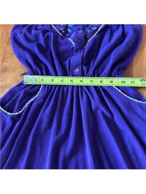 Vintage 70s purple prairie dress Gunne Sax style XS thumbnail 8