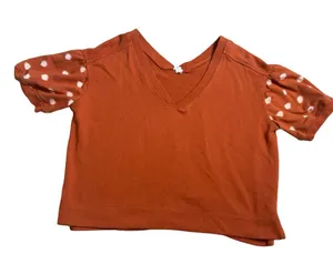 Daily Practice Orange Crop Puff Sleeve Top thumbnail 1