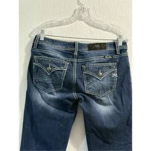 Miss Me Standard Boot Jeans Womens Size 29 Distressed Western Cowgirl Y2K Bling thumbnail 4