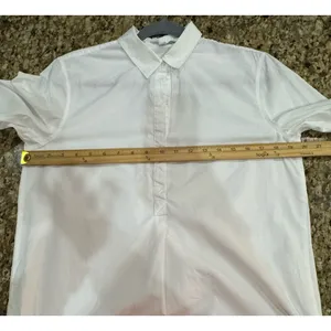 AYR Top Womens Small Half Placket‎ Button Front Long Sleeve White Poplin Tunic thumbnail 6