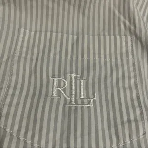 Lauren Ralph Laure Cotton Sleep Shirt Striped Light Pink Size Medium thumbnail 4