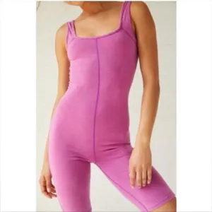Free People Movement Hot Shot One Piece Romper Magenta Disco Pink Size S thumbnail 3