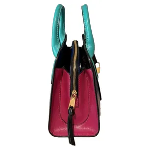 Marc Jacobs Little Big Shot Leather Tote Teal Blue Playboy Strap Satchel NWOT thumbnail 3