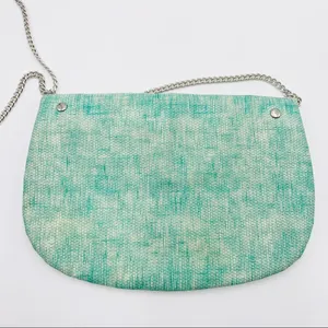 l*space Aqua Teal Blue Space Dye Silver Chain Crossbody Festival Bag Purse thumbnail 8