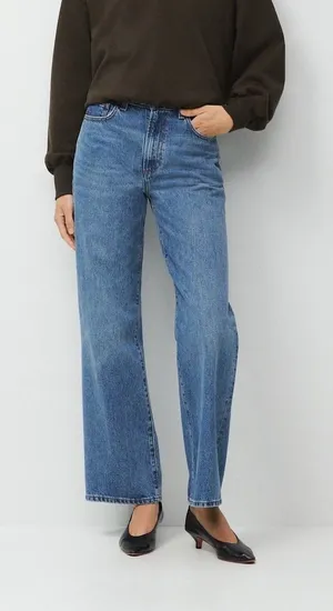 Denim Forum The Farrah Hi-Rise‎ Wide Leg Jeans Blue Size 29 Denim Pants thumbnail 1