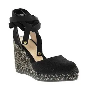 STUART WEITZMAN Marguerita Black Ankle Wrap Wedge Sandal Espadrille Shoes 5.5 36 thumbnail 1
