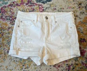 American Eagle Outfitters White Jean Shorts thumbnail 1