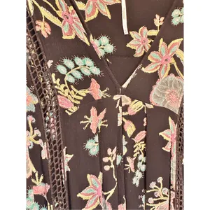 Free People black floral Just the Two of Us tunic blouse M thumbnail 10