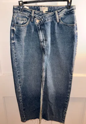 Denim Midi Skirt in Blue - Unbranded thumbnail 1