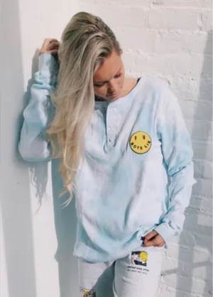 Boys Lie F U Smiley Face Thermal Waffle Knit Top One Size thumbnail 1