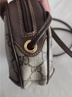 Gucci Beige GG Supreme Canvas Crossbody with Brown Leather & Green-Red Web thumbnail 11
