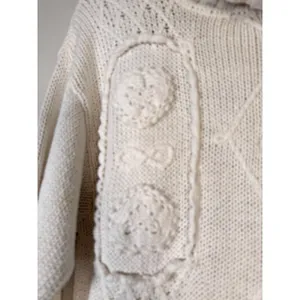 Vtg Colleens Collectables Ivory‎ Chunky Knit Turtleneck Sweater Tunic Dress thumbnail 2