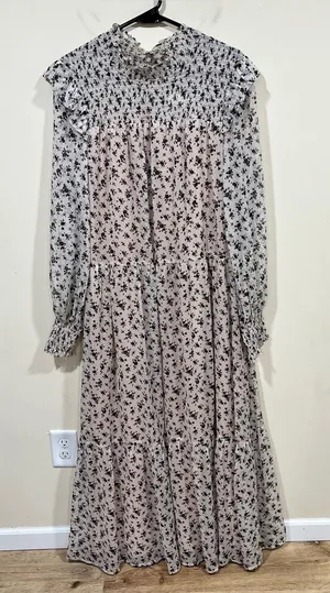 English Factory Womens Beige Floral Print Long Daytime size small maxi thumbnail 1